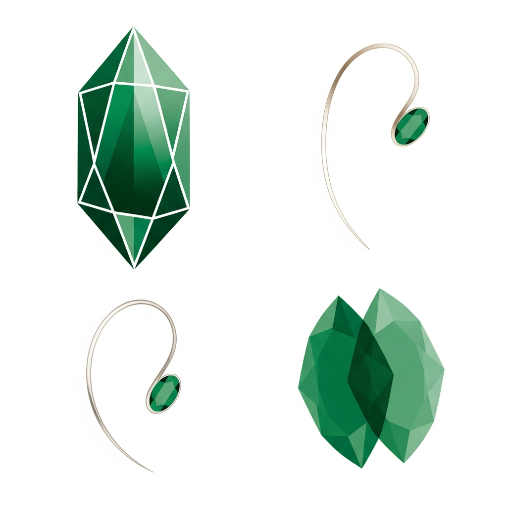 boucles d\\\'oreilles emeraude